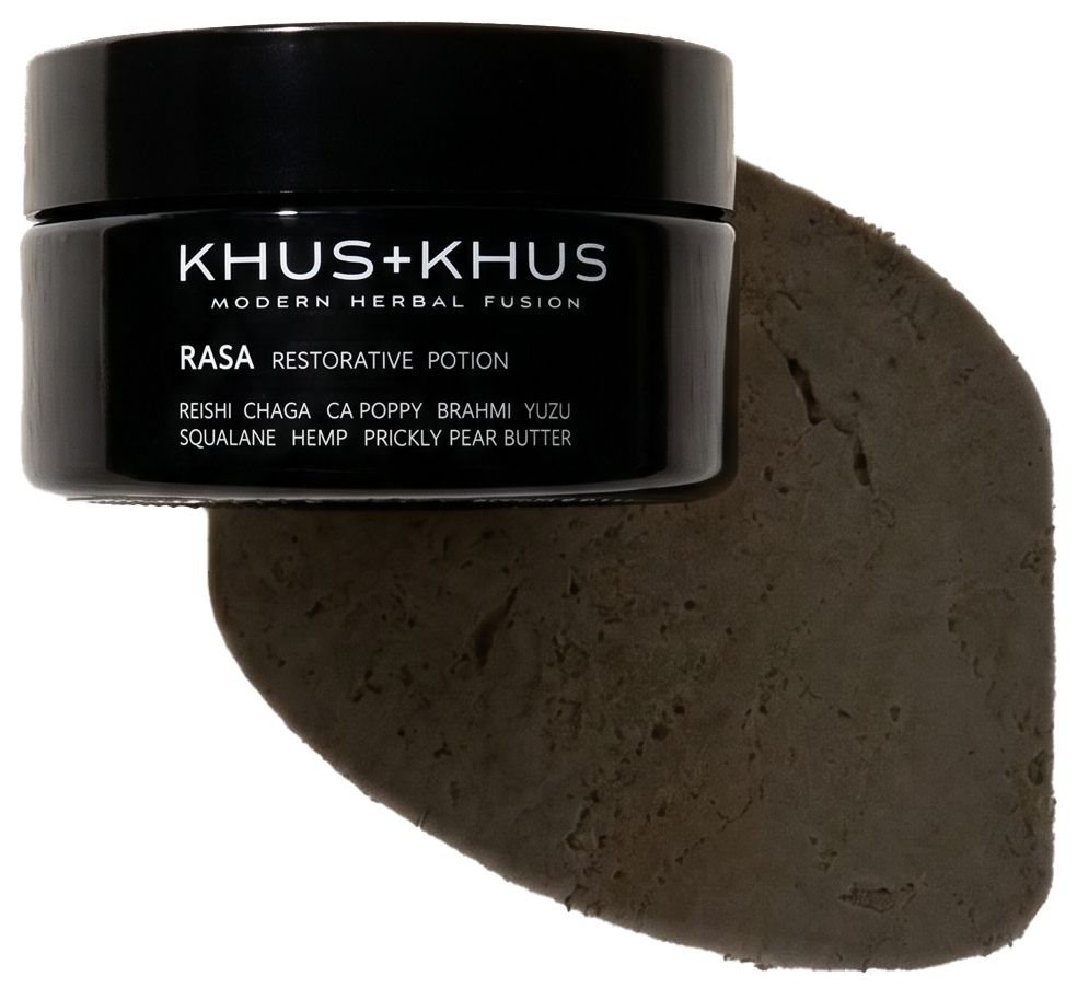 KHUS+KHUS RASA Restorative Potion black jar with whipped body-butter texture