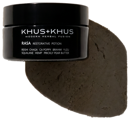 KHUS+KHUS RASA Restorative Potion black jar with whipped body-butter texture