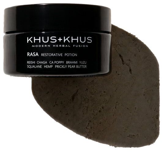 KHUS+KHUS RASA Restorative Potion black jar with whipped body-butter texture