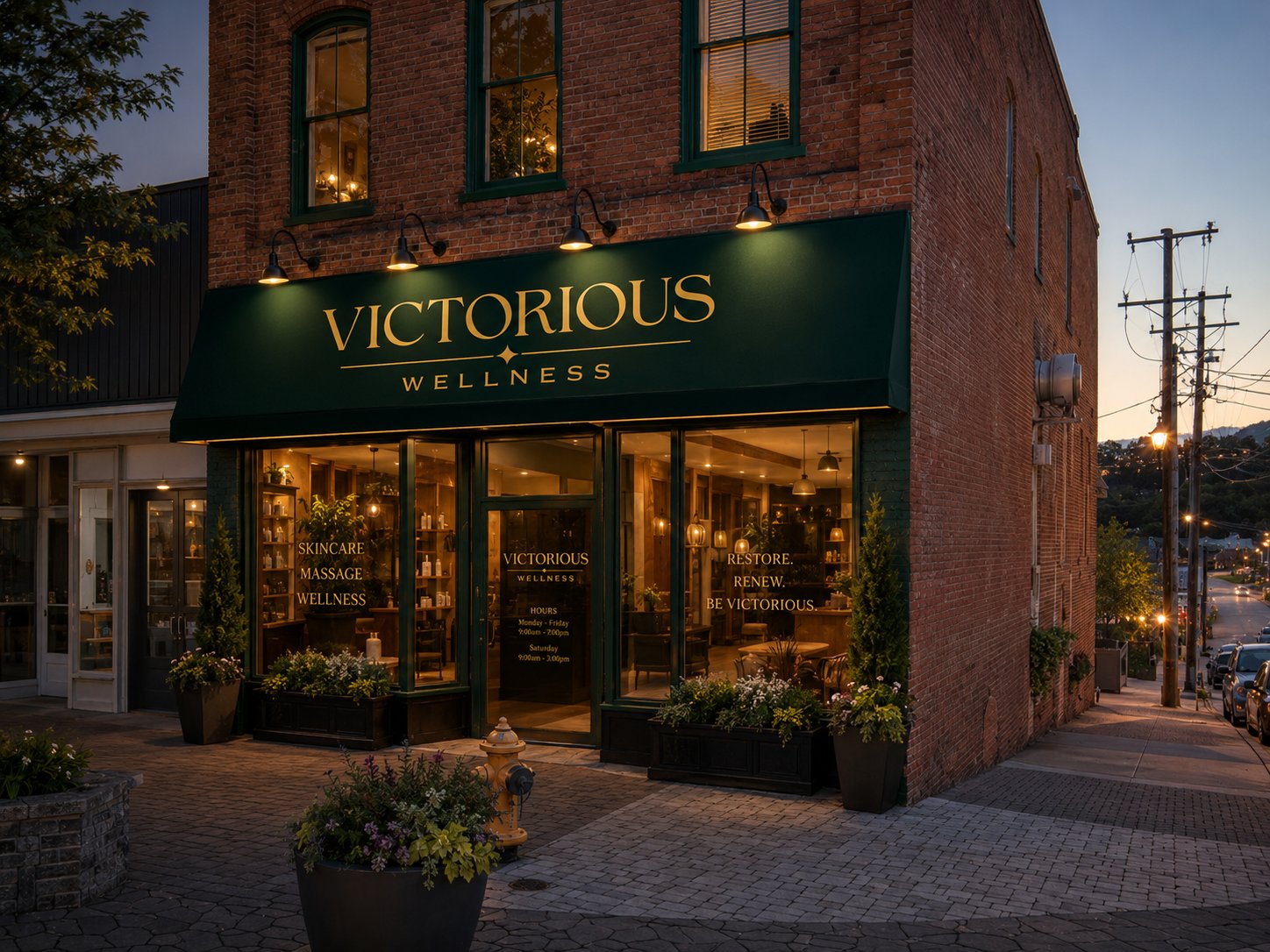 Concept visualization of a future Victorious Wellness storefront
